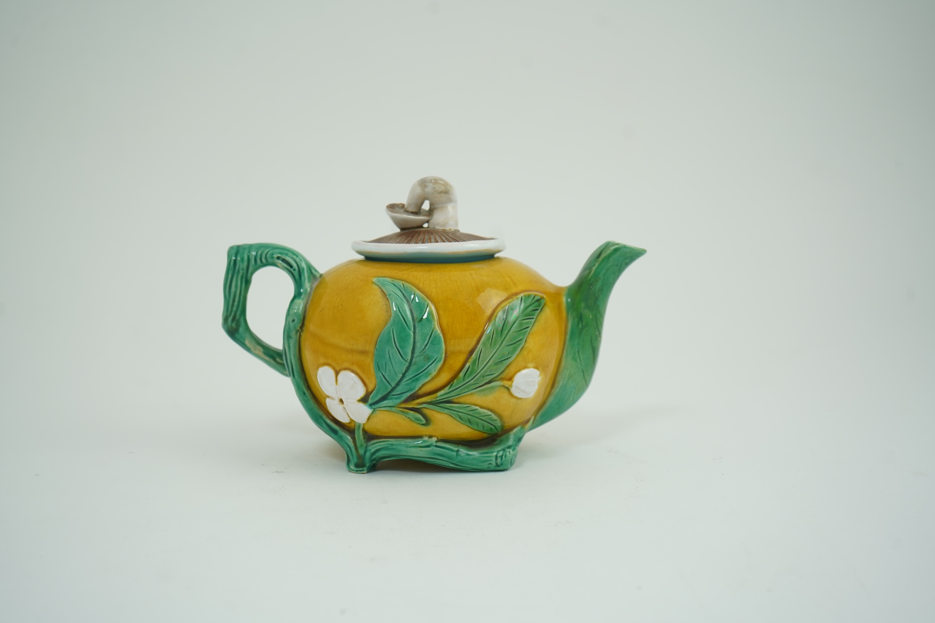 A rare Minton majolica teapot, c.1867